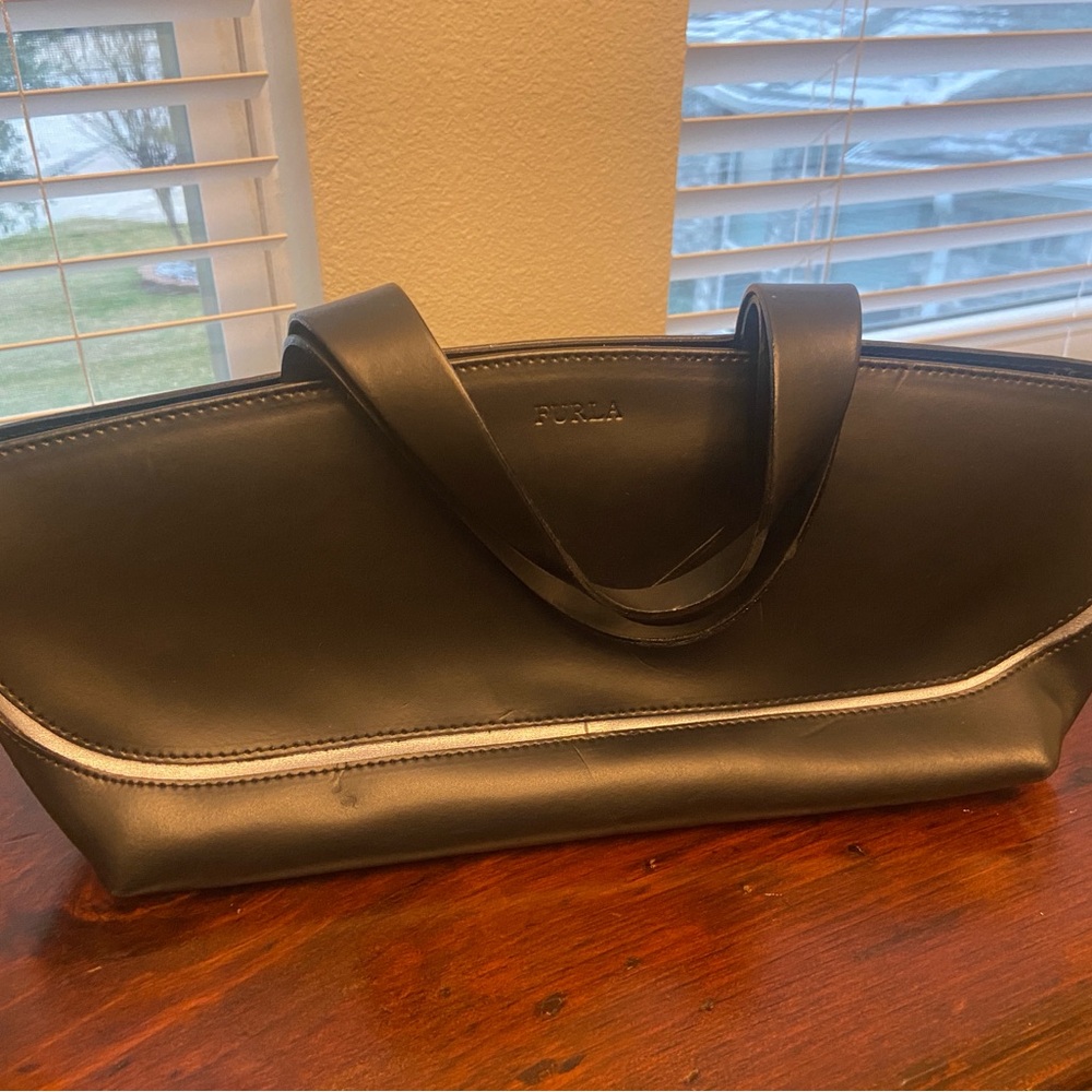 Furla Black Leather Vintage Bag